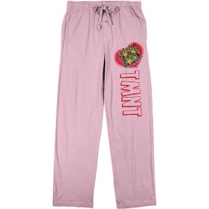 TMNT Valentine's Day Turtles Women's Pink Sleep Pajama Pants - 1 of 4