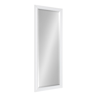 White Full Length Rectangular Wall Mirror with Beveled Edge