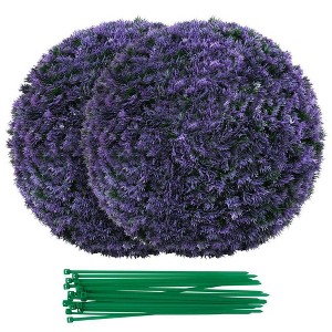 Resenkos 2-Pack Artificial Boxwood Topiary Balls, Purple Foliage for Indoor and Outdoor Display, Purple - 1 of 4