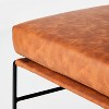 Faux Leather & Metal Ottoman - Black/Brown - Hearth & Hand™ with Magnolia - 4 of 4