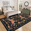 Washable Farmhouse Rug Non-Slip Floral Butterfly Bedroom Carpet - 3 of 4