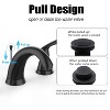Acekool Matte Black Widespread Bathroom Sink Faucet with Dual Handles and Stainless Steel Pop-Up Drain, 3 Hole Installation - 4 of 4