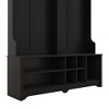 NicBex Hall Tree with 6 Hooks and Multiple Storage Cabinets Multifunctional Coat Rack with Bench and Shoe Cabinet for Hallway, Living Room - 4 of 4