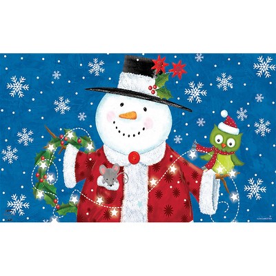 Snow Time Snowman Winter Doormat Indoor Outdoor 18 x 30 Briarwood Lane