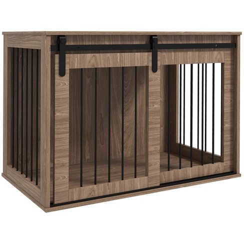 Pawhut Dog Crate Furniture End Table Dog Cage For Large Sized Dog