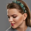 Unique Bargains Women's Bling Vintage Flowers Rhinestone Satin Wide Edge Headband 5.12"x1.18" 1pc - 2 of 4