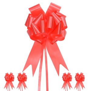 Unique Bargains Durable Big Present Bow Functional Plastic Flower Ribbon Pull Bows 10 Pcs - 1 of 4
