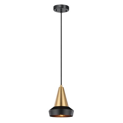 1-Light Monte Plug-In or Hardwire Pendant Matte Black - Globe Electric