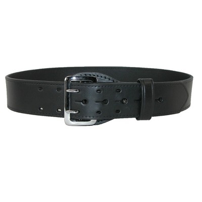 Boston Leather Men's Fully Lined Sam Browne Leather Work Belt, 32, Black