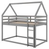 Twin Over Twin Low Bunk Bed With Slide And Ladder, Twin Bed Frames House Bed Frame With Roof Twin Size Bed Frame For Toddlers - 4 of 4