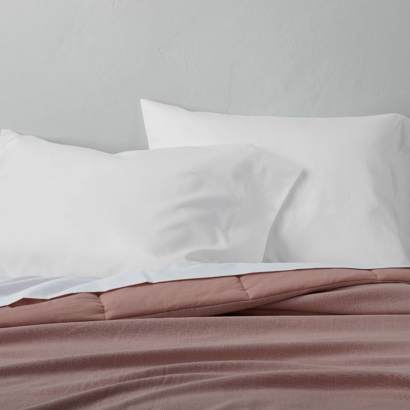 500 Thread Count Washed Supima Sateen Solid Pillowcase Set - Casaluna™, 3 of 6