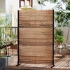 Lirago Metal Outdoor Privacy Screen Freestanding Patio Decorative Screens 72"x47" Brown - 2 of 4
