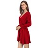 Women's Cross V-Neck Wrap Ruffle Party Mini Dress - 2 of 4