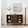 SKRAN 47.3" Sideboard Buffet Cabinet with Storage, Farmhouse Fluted Sideboard with 2 Doors & Solid Wood Feet, Storage Cabinet for Kitchen, Walnut - 2 of 4