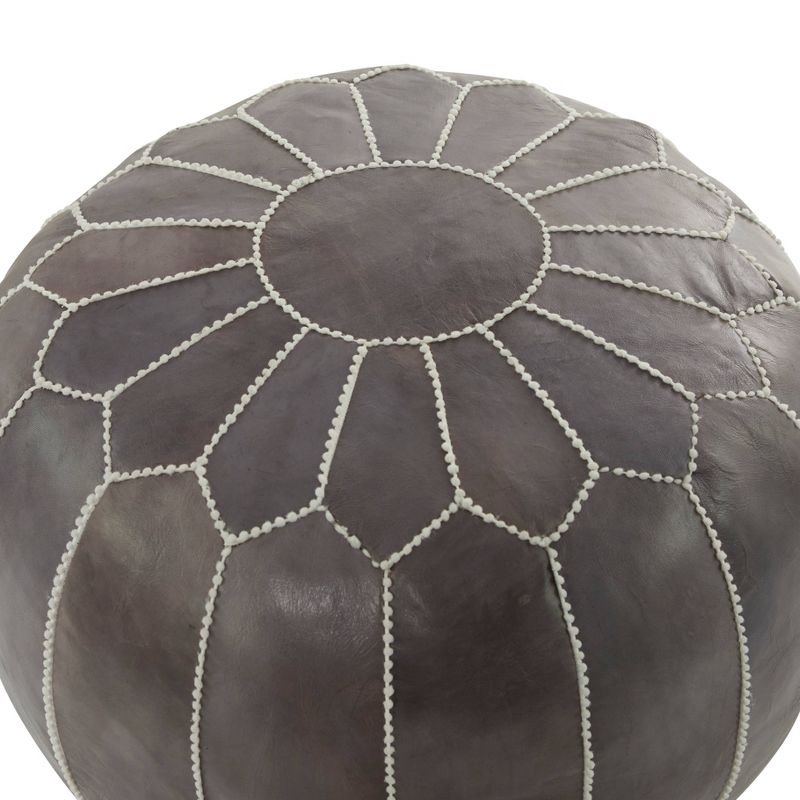 Bohemian Moroccans Leather Pouf - Olivia & May, 4 of 9