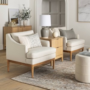 Howell Upholstered Accent Chair with Wood Base - Threshold™ designed with Studio McGee - 1 of 4