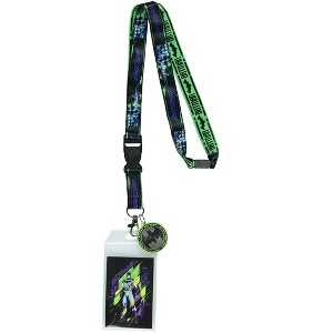 DC Comics Batman Lanyard Futuristic Tech Breakaway ID Name Badge Holder Neck Strap with 1 1/2" Rubber Charm Multicolored - 1 of 4