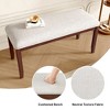 Kumasinova 38" Entryway Bench with Linen Padded Seat,Dining Bench with Solid Wood Legs,Versatile End of Bed Bench for Bedroom,Kitchen&Hallway - 4 of 4