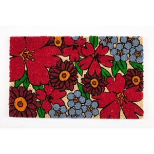 1'4" x 2'4" Forget Me Nots Blooms Indoor/Outdoor Coir Doormat - Entryways - 1 of 4