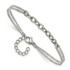 Chisel Stainless Steel Polished Two-Strand 7" Plus 1" Extension Bracelet - 4 of 4
