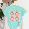 Simply Sage Market S.W.Smiley Pink Four Square Smiley Face Garment Dyed Tee - 3 of 4
