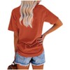 asual Pleated Womens Tee Loose Fit Cotton Top Half Or Three Quarter Sleeve - 3 of 4