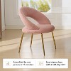 KTMBDW Dining Chairs, Mid Century Modern Dining Room Chairs with Curved Backrest, Upholstered Kitchen Chairs with Gold Metal Legs - 2 of 4