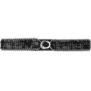 Allegra K Women's Stretchy Skinny Shinny Sequins Decor Elastic Dresses Waist Belts 64cm/25.19" One Piece - 1 of 4