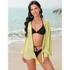 Coolmee Women's Modern Swimsuit Cover Up Blouse Button Down Shirt Dresses Tops - 2 of 4