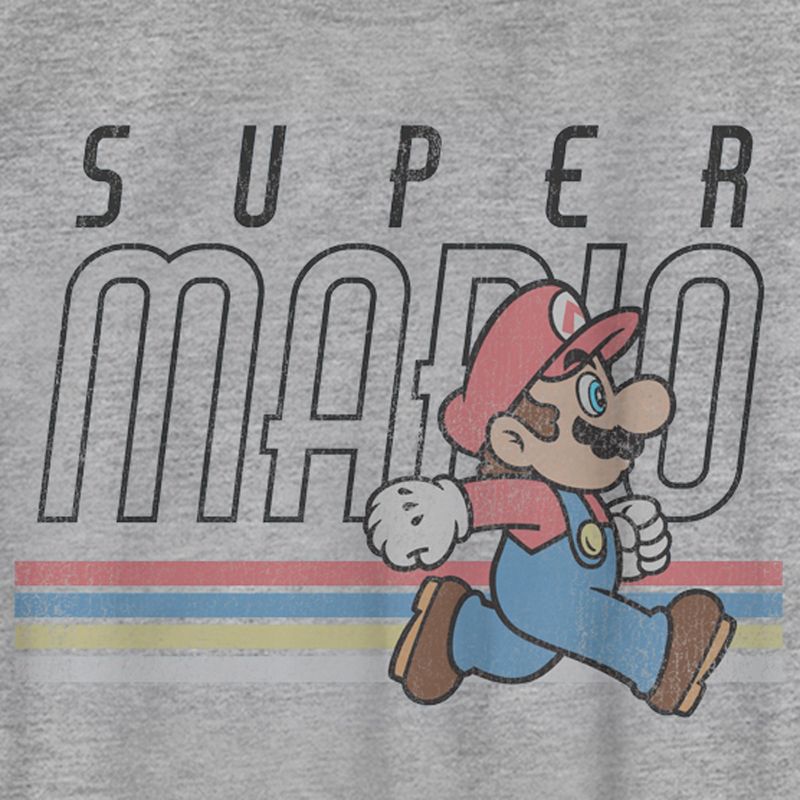 Boy's Nintendo Super Mario Bros. Retro Stripe Mario Logo T-Shirt, 2 of 6