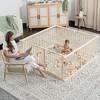 Baby Playpen & Baby Gate for Toddler and Babies, Foldable Wooden Large Shape Playpen with Locking Gate by Comfy Cubs - 2 of 4