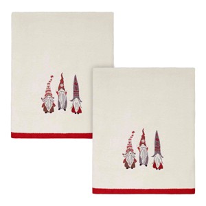 Avanti Christmas Gnomes 2-Pack Bath Towel Set - 1 of 3