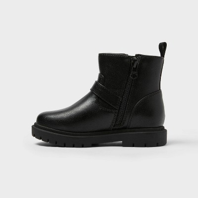 Toddler Girls‘ Evie Lug Sole Ankle Boots – Cat & Jack Black
