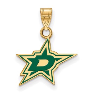 Black Bow Jewelry 14k Yellow Gold Plated Sterling Silver Dallas Stars NHL Small Pendant - 1 of 3