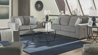 Altari Gray Chenille Oversized Accent Ottoman