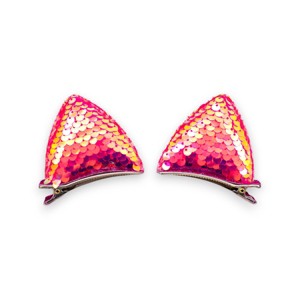 Summer Crystal - Sequin Cat Ears Hair Clips - 1 Pair - 1 of 4