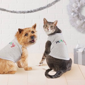 Merry Dog and Cat Vest - Wondershop™ Heathered Gray - 1 of 3