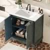 TiramisuBest 30"Antique Bathroom Vanity with Ceramic Sink,Mid-Century Modern Cabinet,2 Soft-Close Doors,Large Storage,Retro Freestanding,Brown - 2 of 4