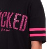 Wicked Woman's Glinda Upland Varsity Nightgown Sleep Shirt Loungewear Black - 4 of 4