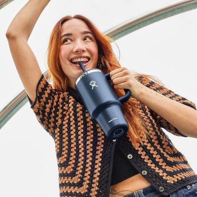 Indigo Stainless Steel Insulated Travel Tumbler with Handle and Straw