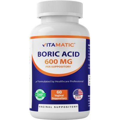 Boric Acid 600mg - 60 Vaginal Suppository