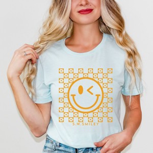 Simply Sage Market S.W.Smiley Mustard Smiley Flowers Short Sleeve Tee - 1 of 4