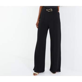 Plus Size Super Soft Elastic Waistband Scuba Pants Black 3x -white Mark :  Target