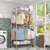 Simple Trending Heavy Duty Clothes Rack Clothing Rack with Wheels and 4 Hanging Rods, Adjustable Rolling Garment Racks, Load 560 LBS, Chrome - 4 of 4