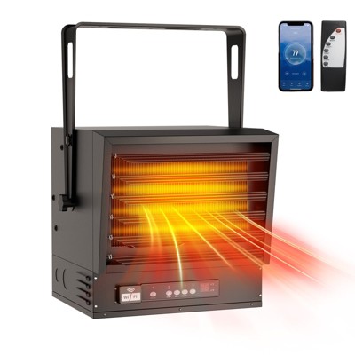 ROVSUN 10000W Electric Garage Heater with Remote & APP Control, Digital Fan-Forced Ceiling Mount Heater, 240V Hardwired for Workshop Factory