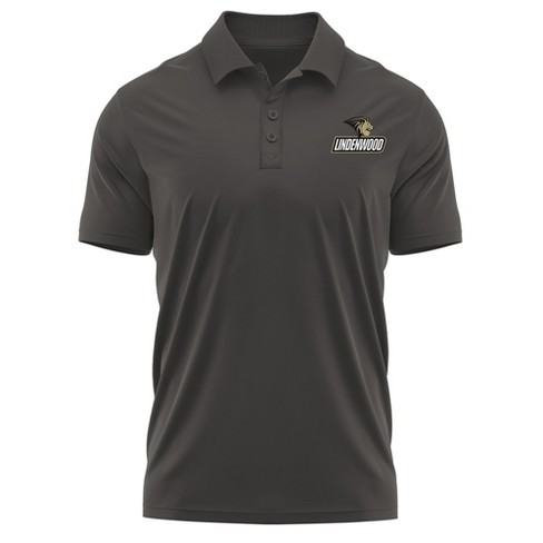 Lindenwood University Adult Polo Left Chest Logo, Athletic Heather - image 1 of 4