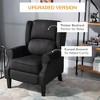 Vintage Upholstered Wingback Heated Vibrating Massage Recliner Chair with Remote Controller and Push-back Recline - 4 of 4