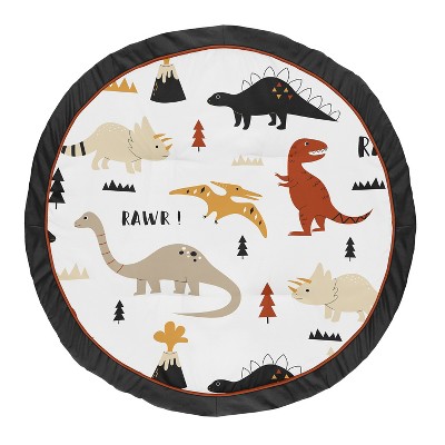 Image of Sweet Jojo Designs Boy, Girl, Unisex/Gender Neutral Baby Tummy Time Playmat Mod Dinosaur Orange, Taupe and Black