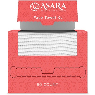 Asara Disposable Face Towel XL Facial Wipes Makeup Remover - Organic Vegan Biodegradable Face Towels