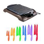 Zojirushi EB-CC15 Indoor Electric Grill with Multicolor 12 Piece Knife Set